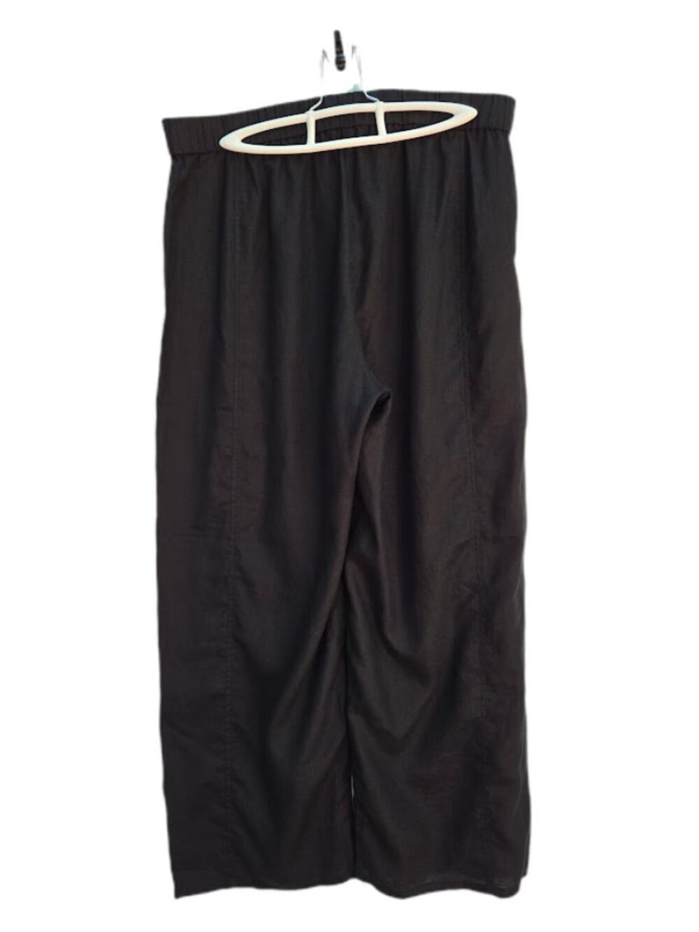 Eileen Fisher Organic Linen Wide Trouser Pant Black M - Picture 5 of 11